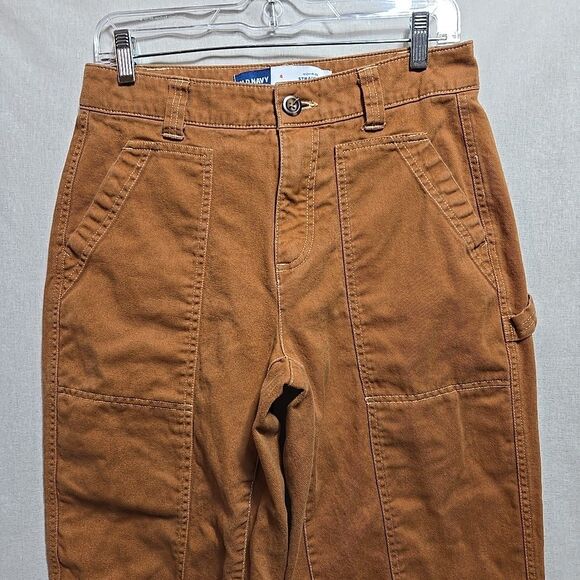 Old Navy High Rise Straight Camel Color Carpenter Style Jeans Size 4 Utility - Picture 2 of 10